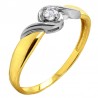 Złoty pierścionek Love z białym złotem złoto 585