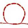 Złota bransoletka z Kuleczkami na czerwonej nylonowej lince próba 585