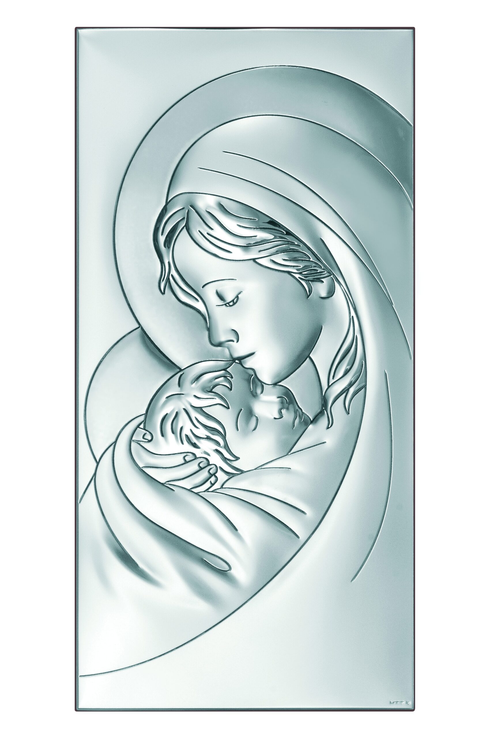 Obrazek Srebrny Matki Bożej z Dzieciątkiem Jezus 6x12cm