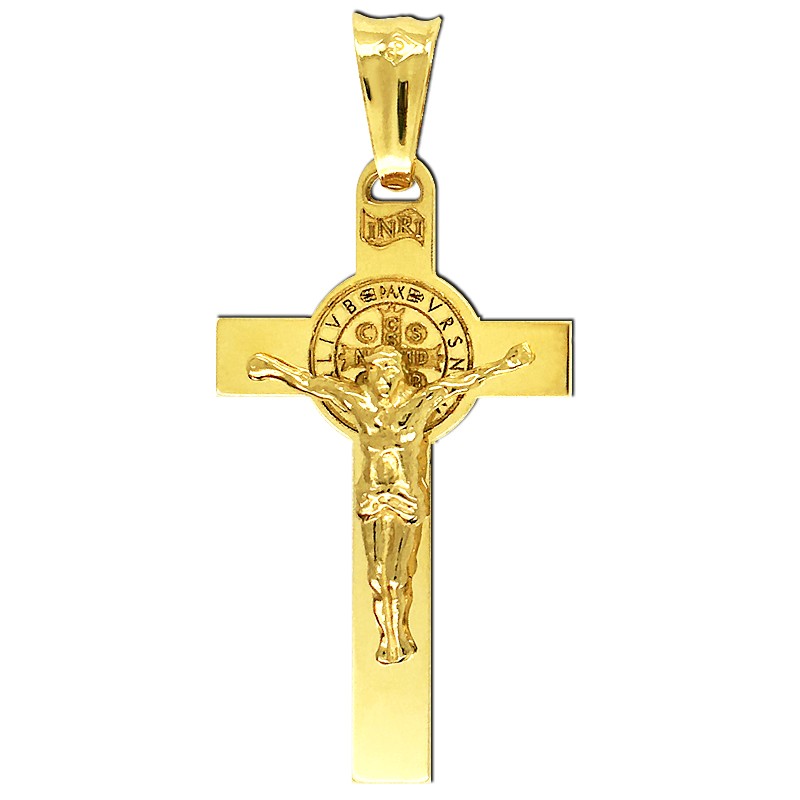 Złoty Krzyż św. Benedykta złoto 585 M