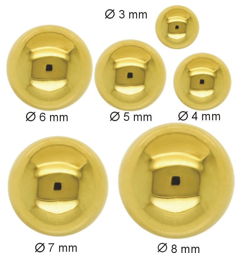 Złote Kolczyki Kule sztyft L 0,62 złoto próba 585