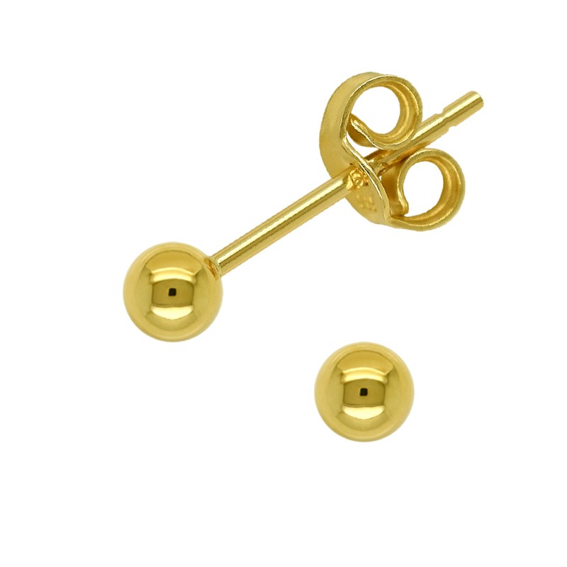 Złote Kolczyki Kule sztyft XS 0,34 złoto 585