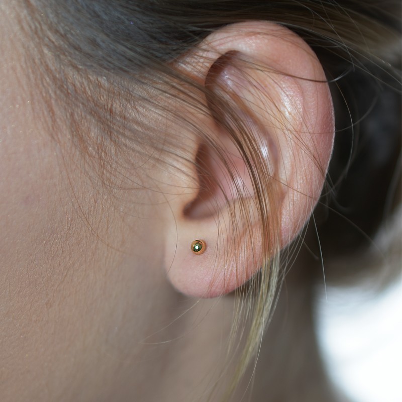 Złote Kolczyki Kule sztyft XS 0,34 złoto 585