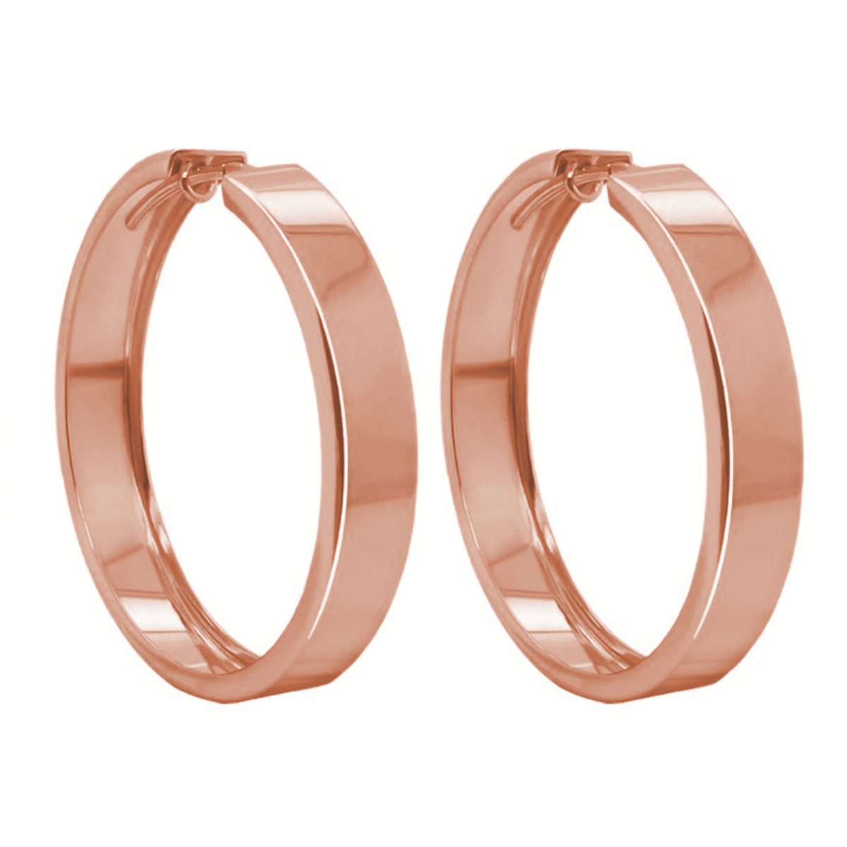 Złote Kolczyki koła Kreolki szerokie 5mm, S 2,5-3,0cm złoto różowe próba 585