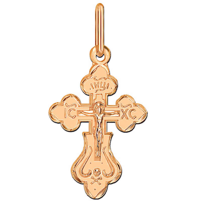 Złoty Krzyżyk prawosławny S Rose czerwone złoto próba 585