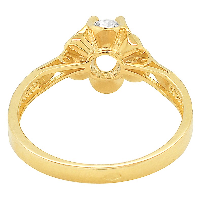 Złoty Pierścionek Zaręczynowy z Cyrkonią Transparentną złoto próba 585