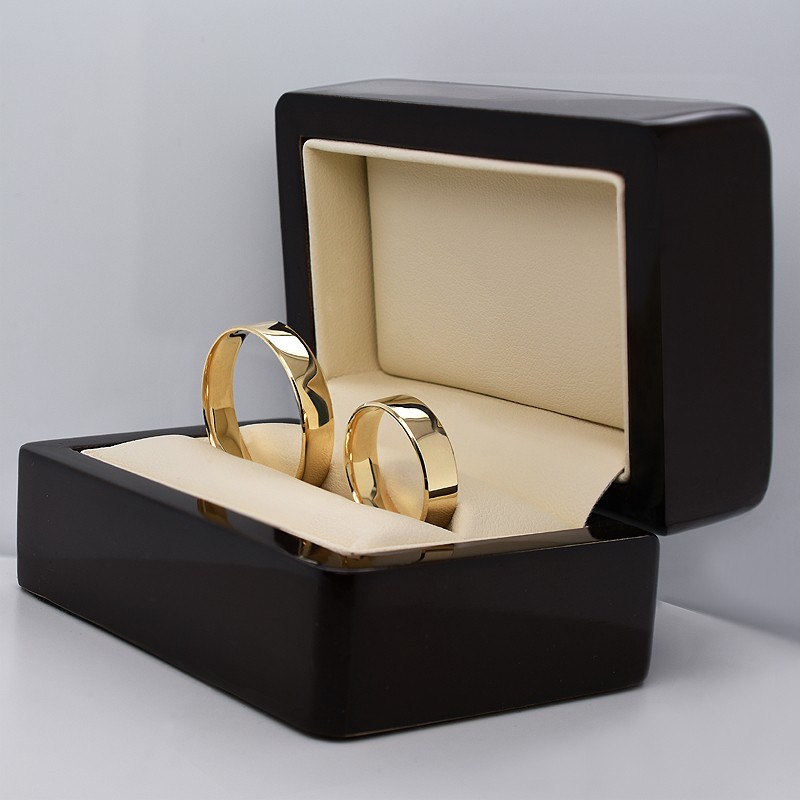 ZŁOTE OBRĄCZKI 5mm Płaskie Klasyczne Soczewka 22/3,8g pr. 585, 1szt.