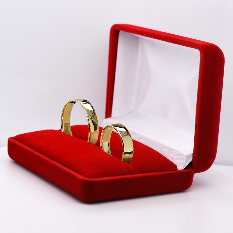 ZŁOTE OBRĄCZKI 5mm Płaskie Klasyczne Soczewka 22/3,8g pr. 585, 1szt.