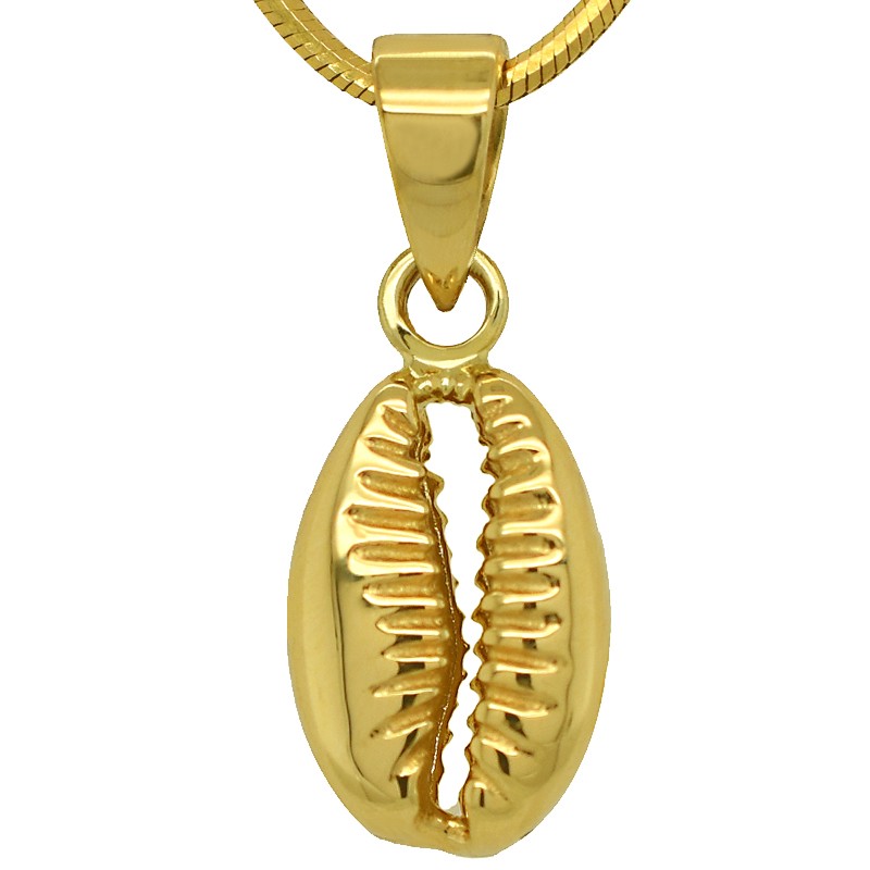 Złota Muszelka Kauri (ang. Cowry) zawieszka Pamiątka złoto 585