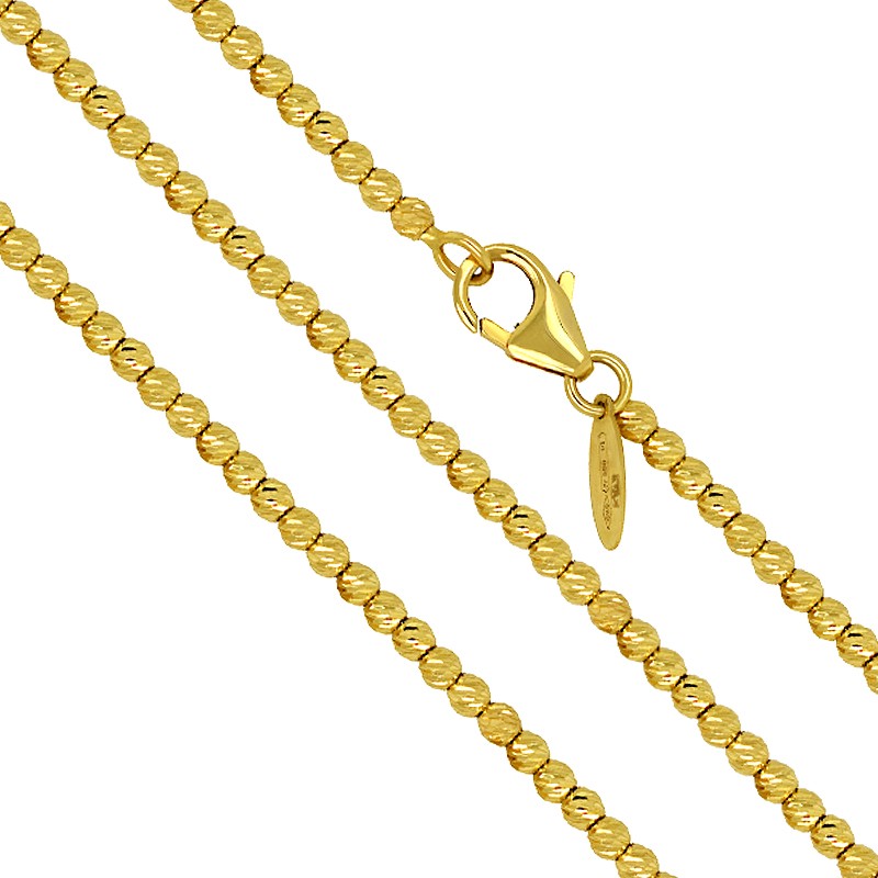 Złoty Łańcuszek splot Kuleczki Bardzo Gęsto tkane szlifowane złoto 45/6,64 pr. 585