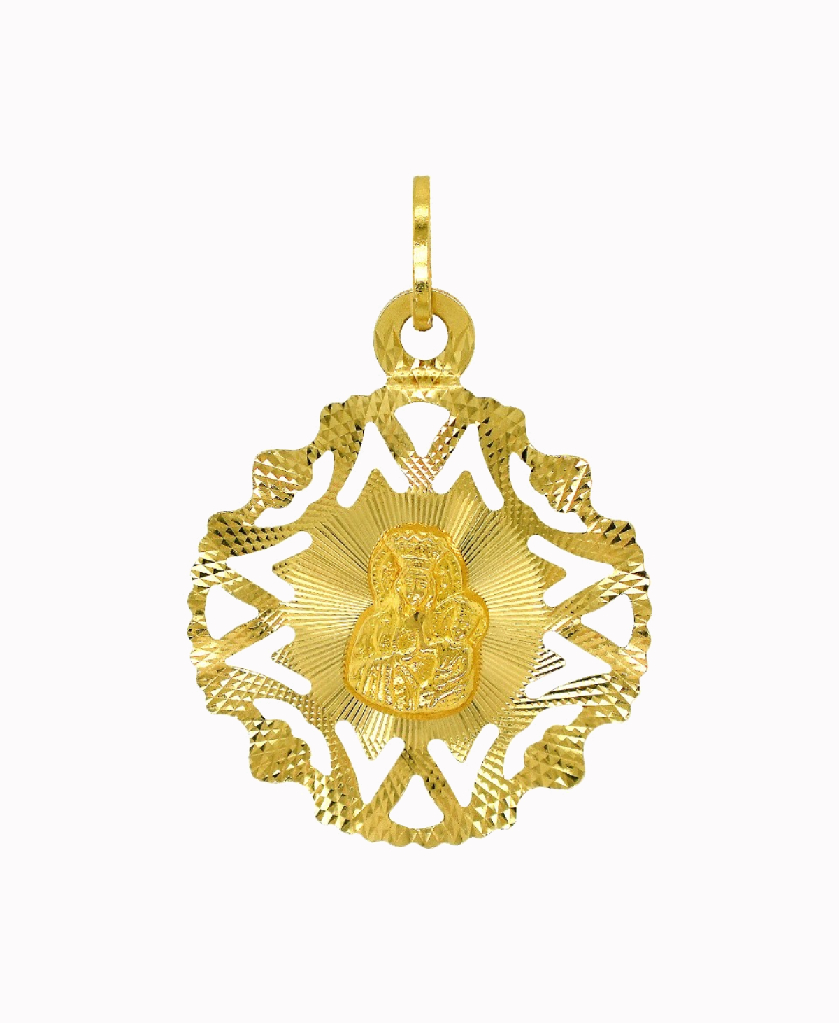 Matka Boska Częstochowska komunijny medalik ażurowy pr 585