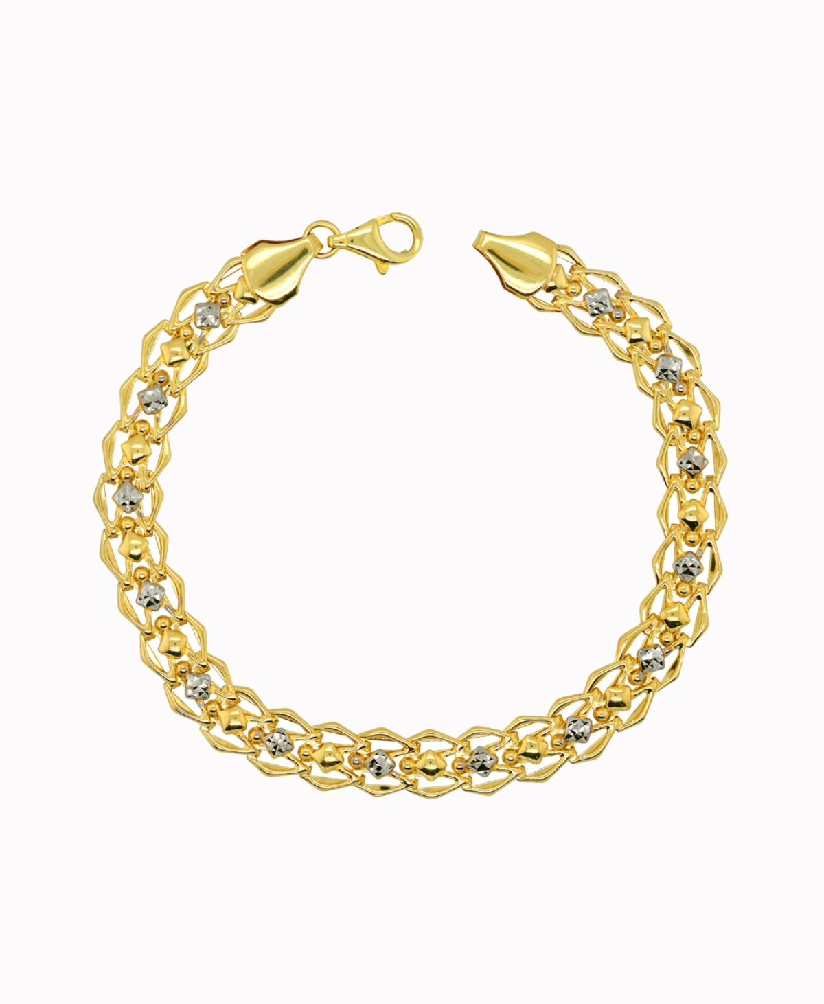 Złota płaska bransoletka ażurowa pr. 585