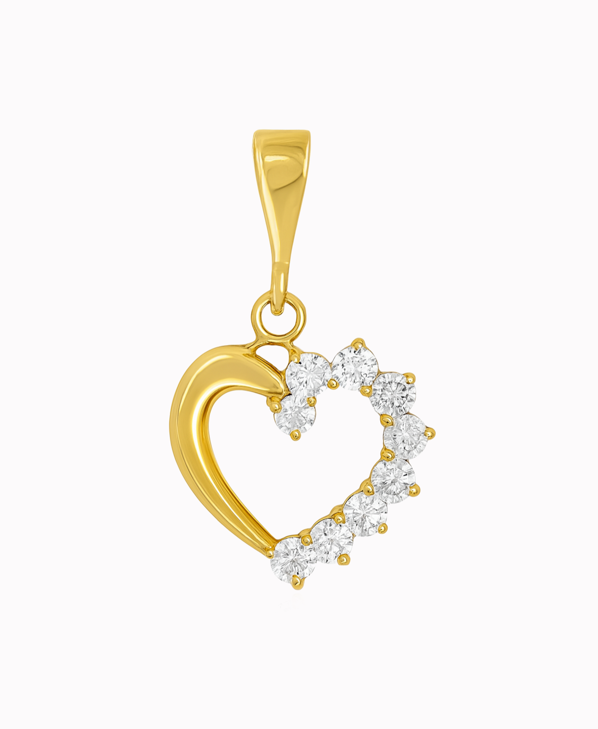 Złote Serce z Cyrkoniami złoto 585 1,04g