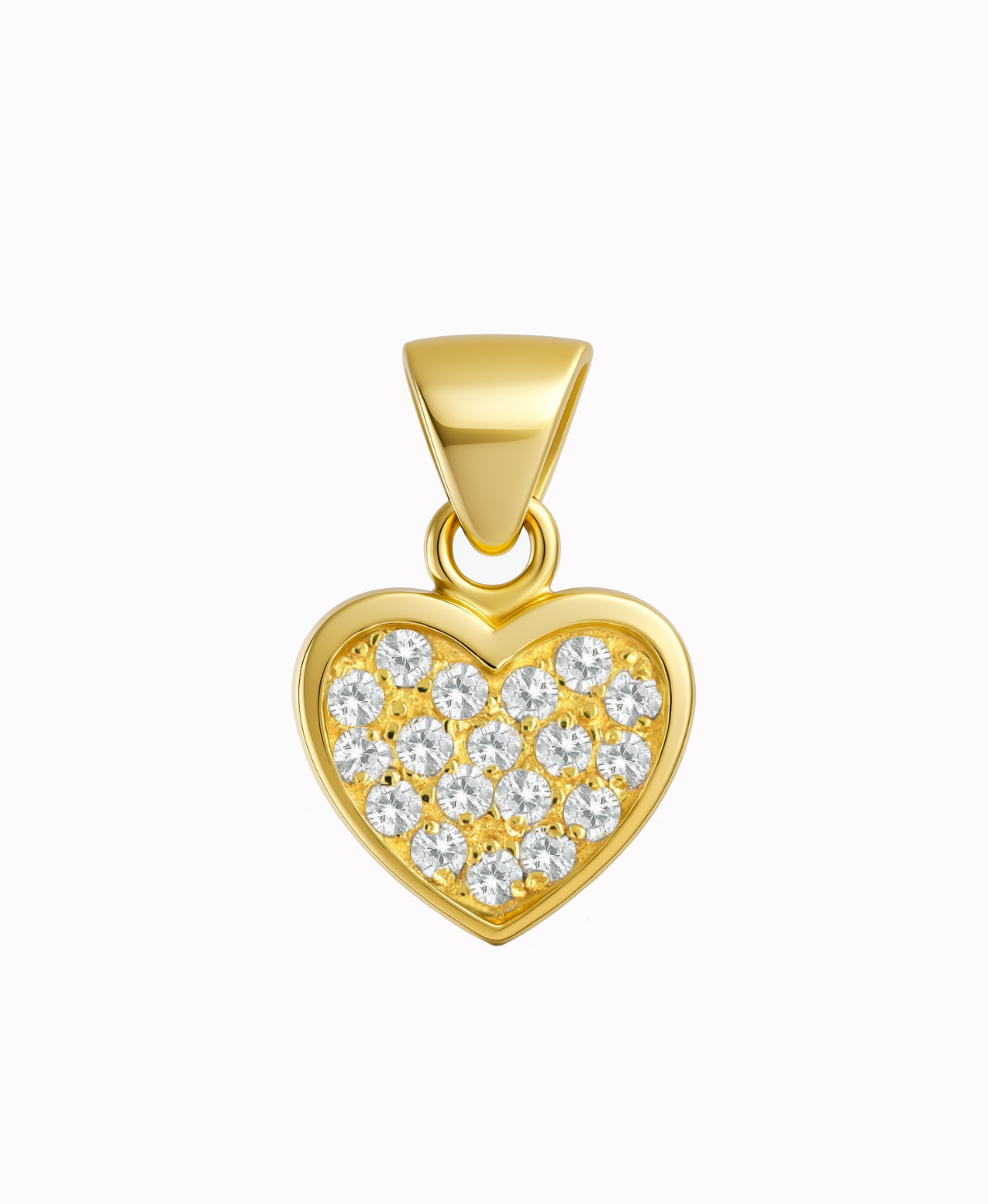 Złote Serce z Cyrkoniami Pełne złoto 585 0,85g