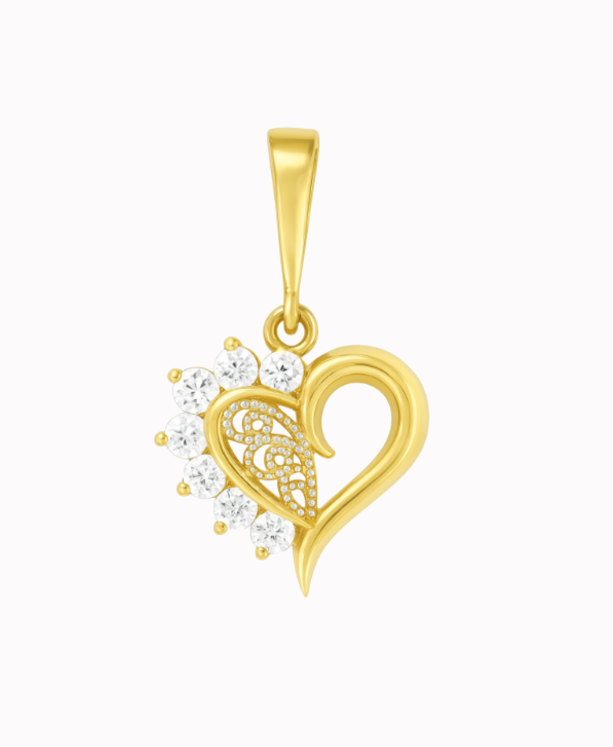 Złote Serce z Cyrkoniami i Ażurem złoto 585 1,84g