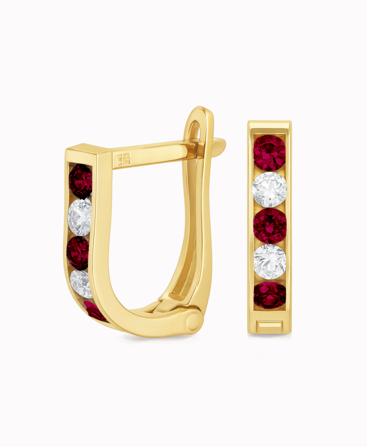 Złote kolczyki dróżka Rose z cyrkoniami  pr. 585