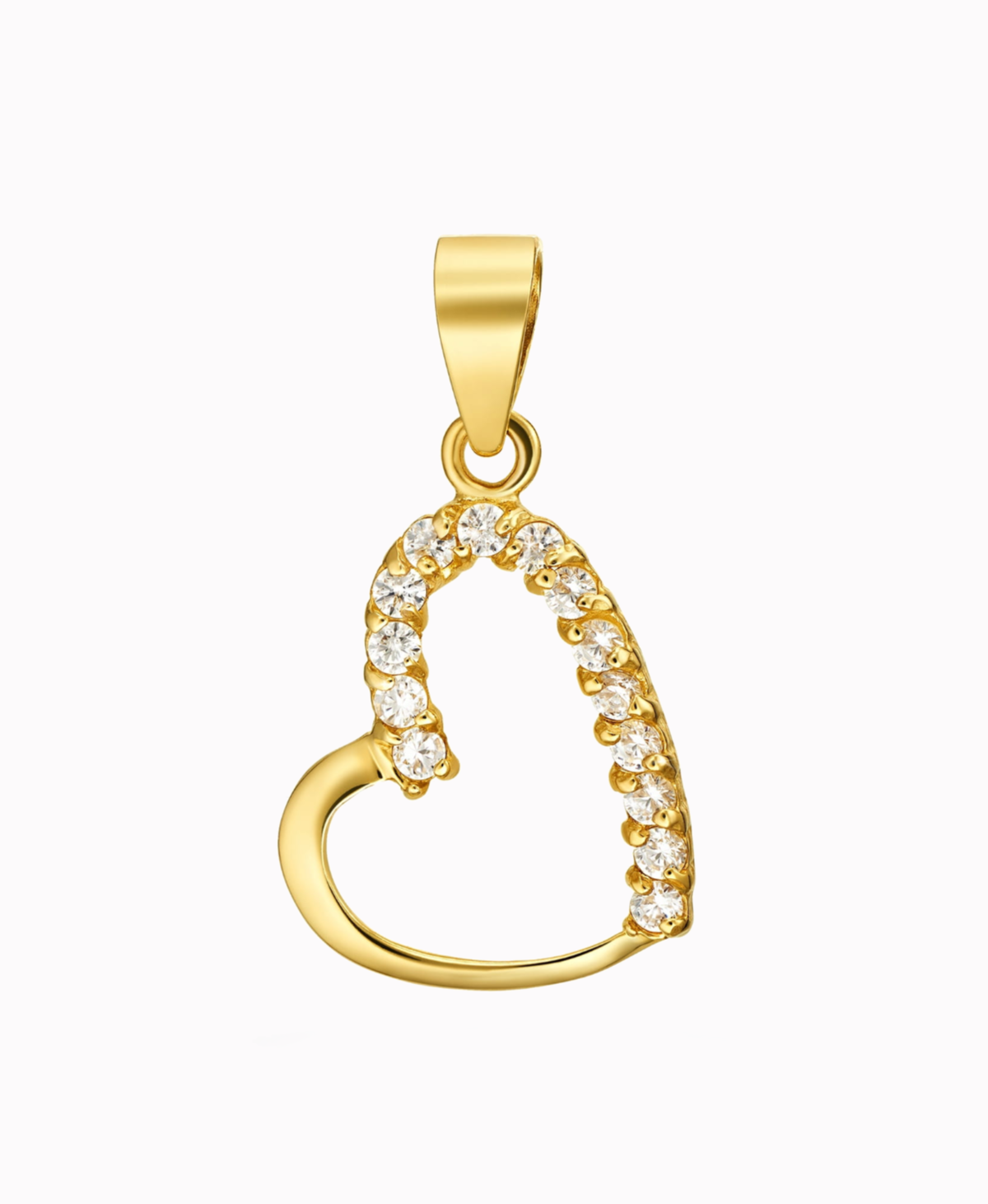 Złote Serce z cyrkoniami L  złoto pr. 585