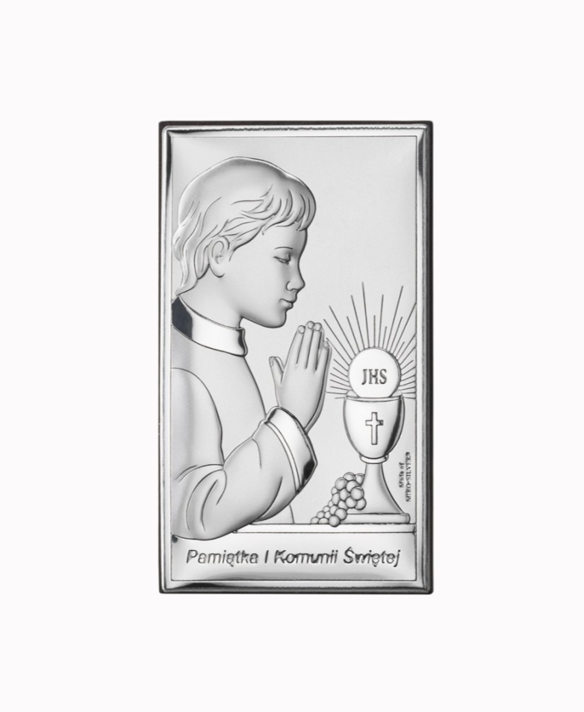Obrazek Srebrny I Komunia Święta 6,5x11cm
