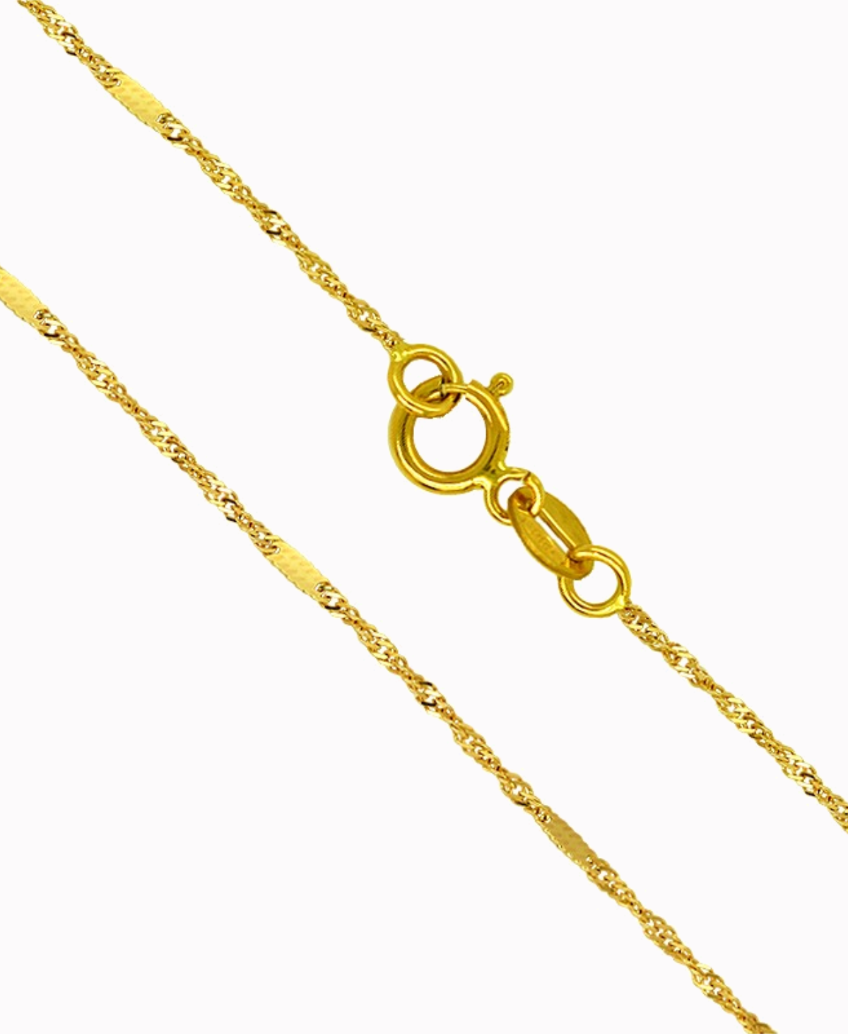 Złoty łańcuszek singapur z blaszkami 45/1,4 zloto proba 585