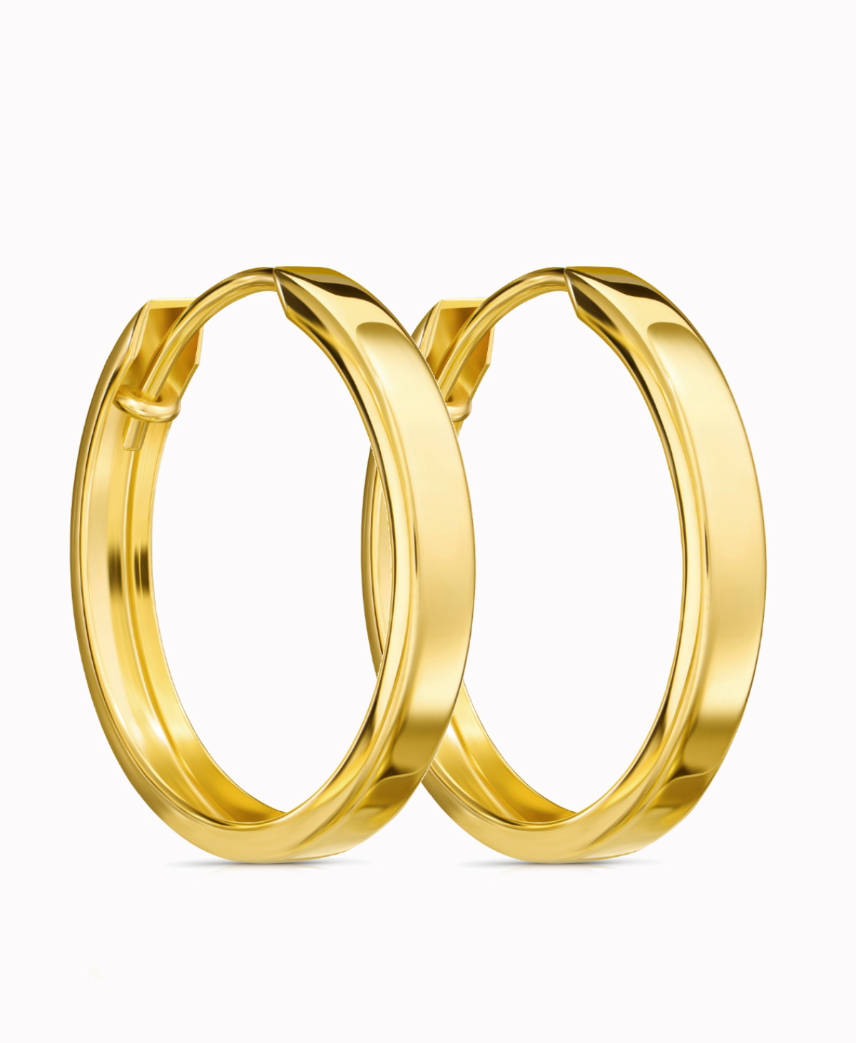 Złote Kolczyki koła Kreolki szerokie 5mm, M 3,0-3,5cm złoto próba 585 /4,72g