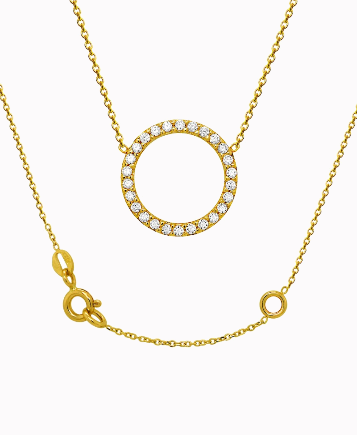 Złoty łańcuszek Celebrytka  Koło z cyrkoniami M pr.585