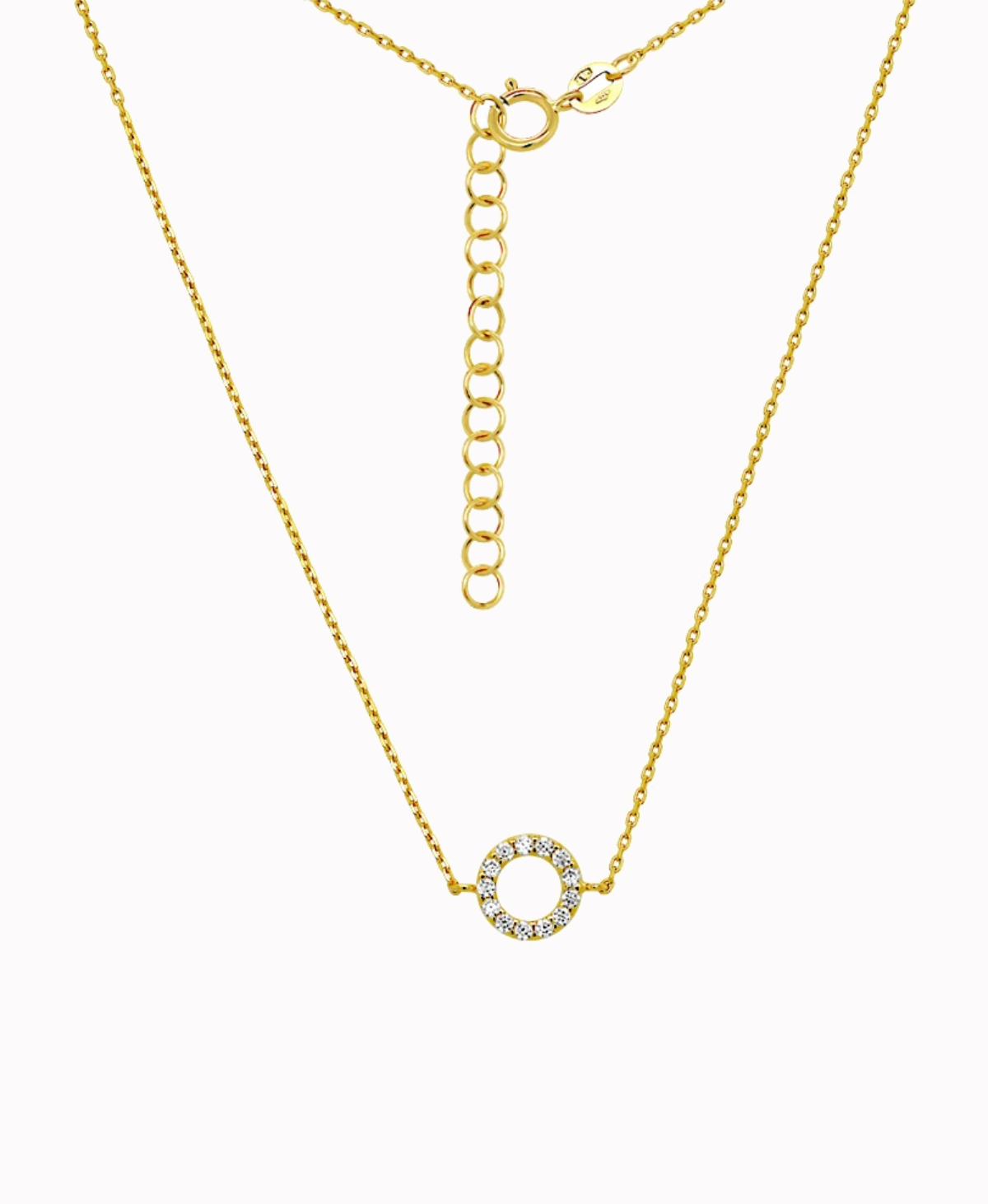 Złoty łańcuszek Celebrytka Koło z cyrkoniami S pr.585