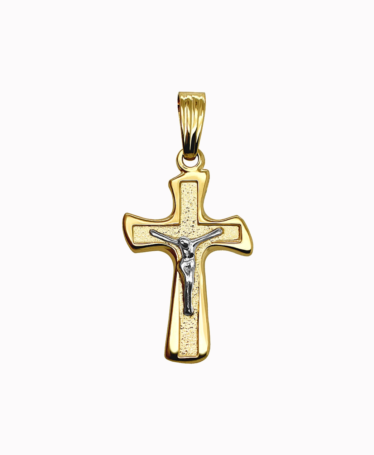 Złoty Krzyżyk warszawski 5/2,2g Figurka z białego złoto 585