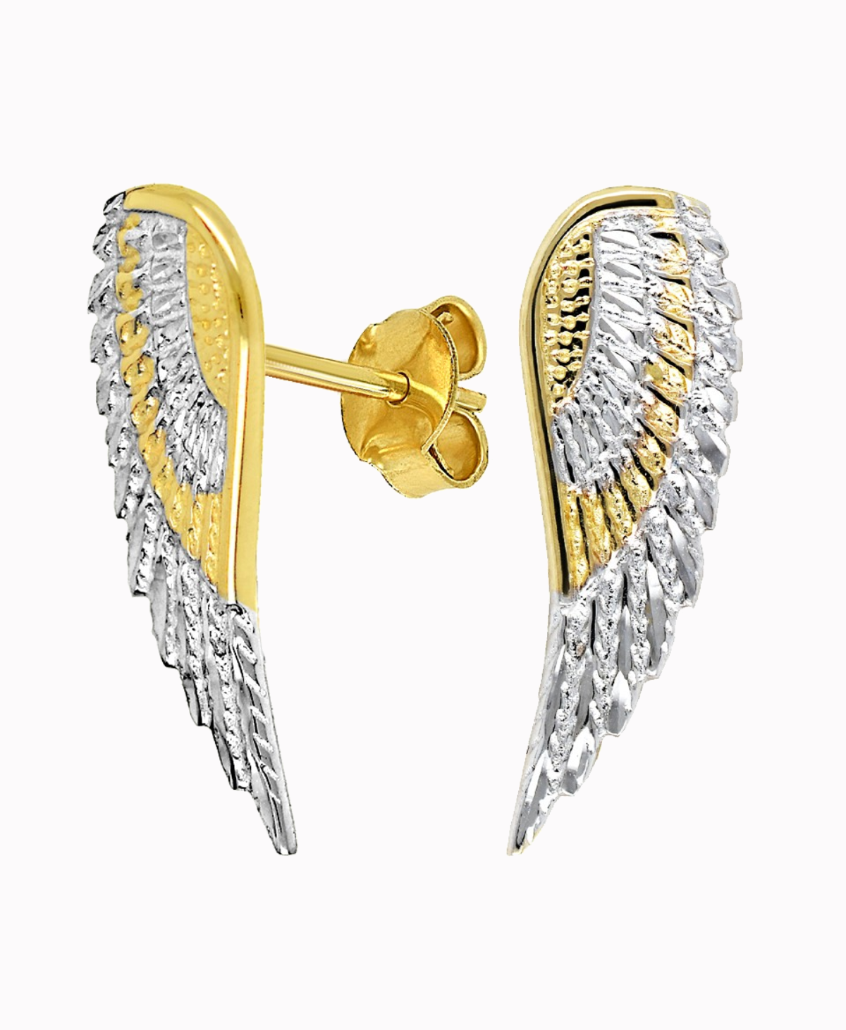 Złote kolczyki sztyft Skrzydła Anioła New Angel próba 585 2,12g