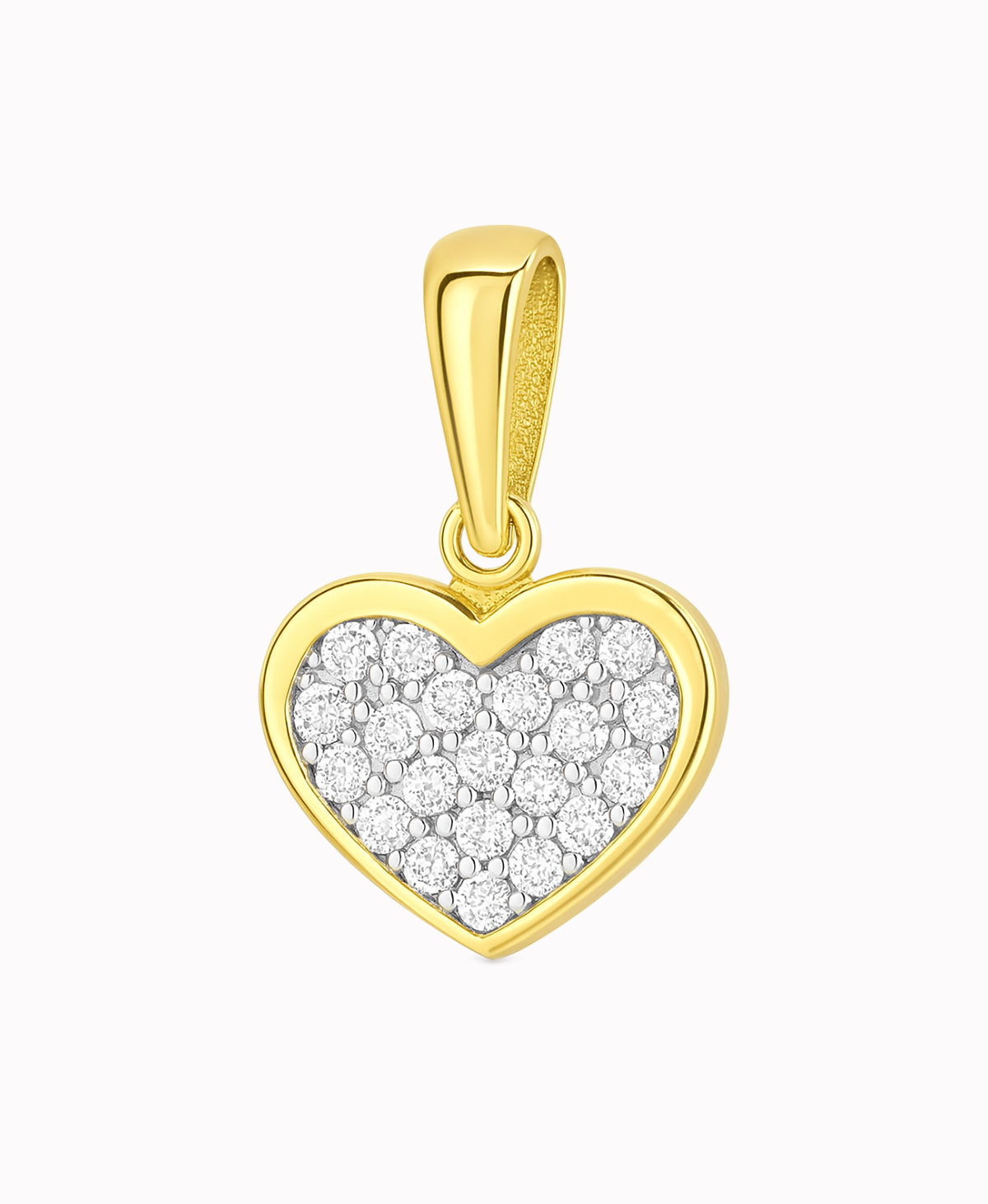 Złote Serduszko Białe Cyrkonie Zawieszka pr. 585 0,86g