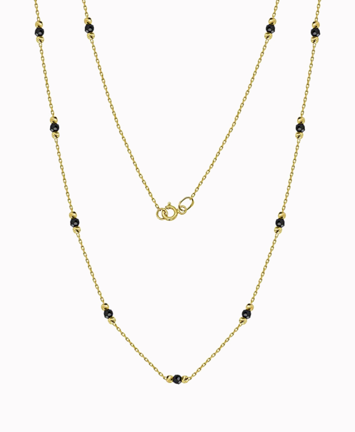 Złoty łańcuszek Celebrytka 11 elementów z Onyksami pr. 585