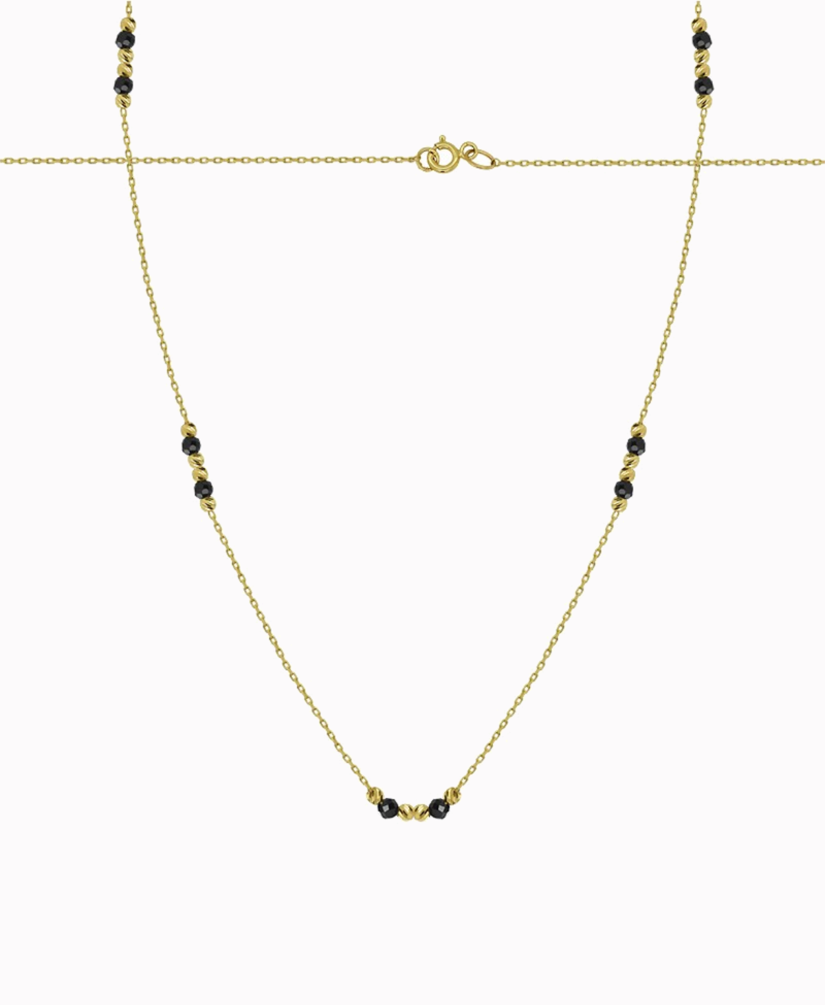 Złoty Łańcuszek Celebrytka z czarnymi Onyksami pr. 585