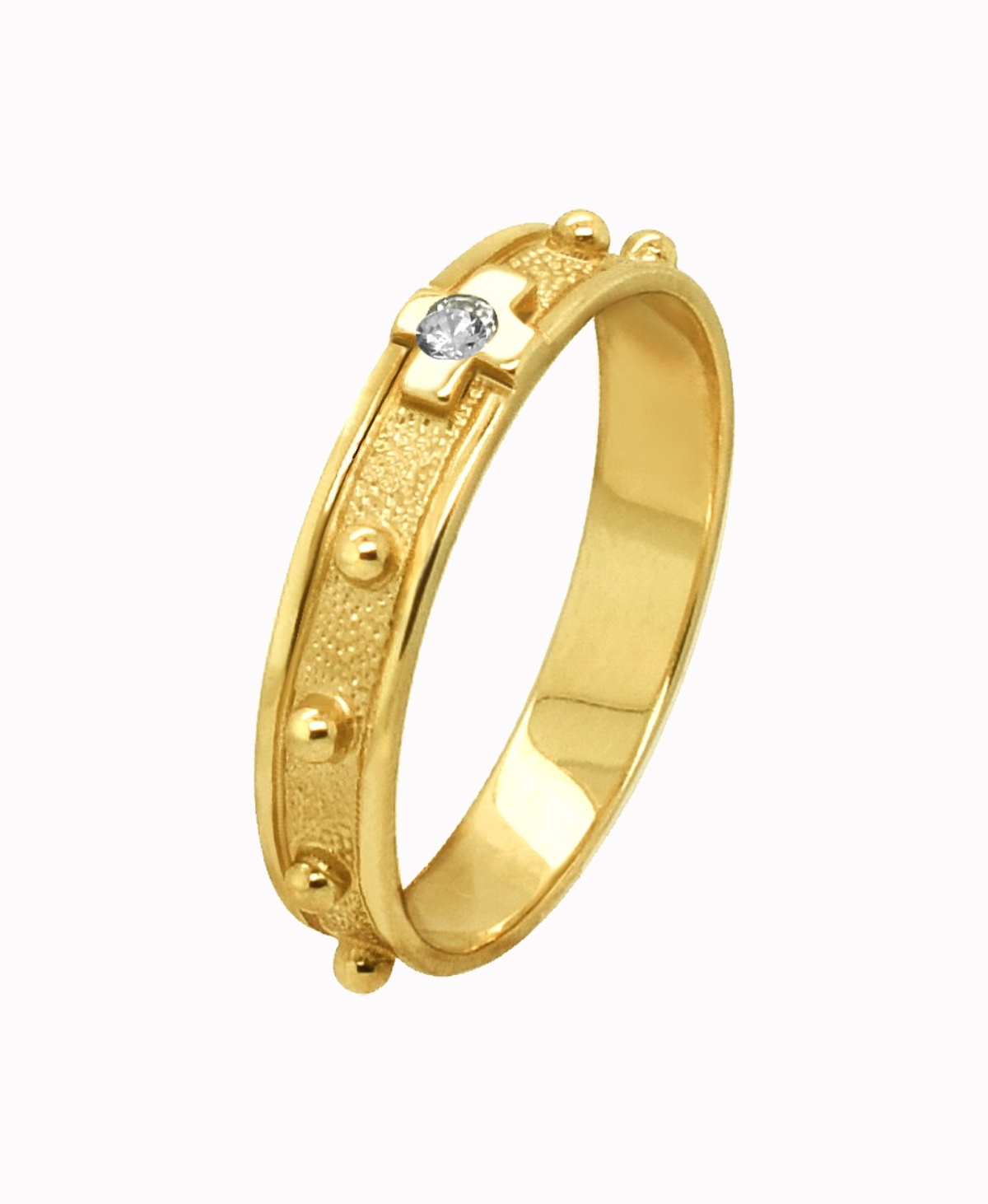 Złoty pierścionek różaniec złoto 585