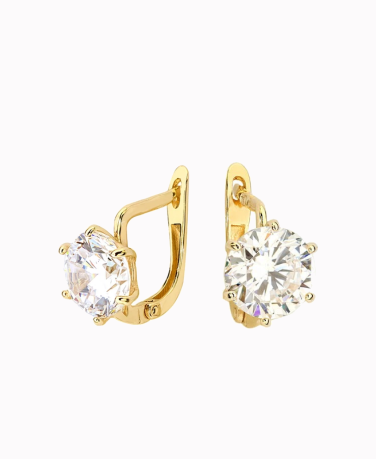 Złote kolczyki z duża cyrkonią 585 3,16g