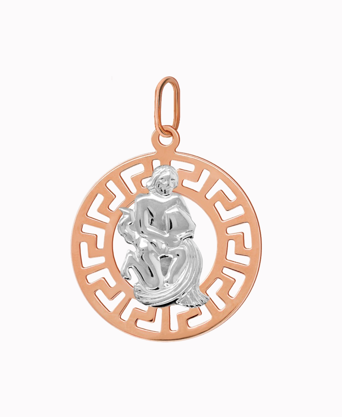 Wodnik znak zodiaku L przywieszka pamiątka Czerwone i białe złoto pr.585