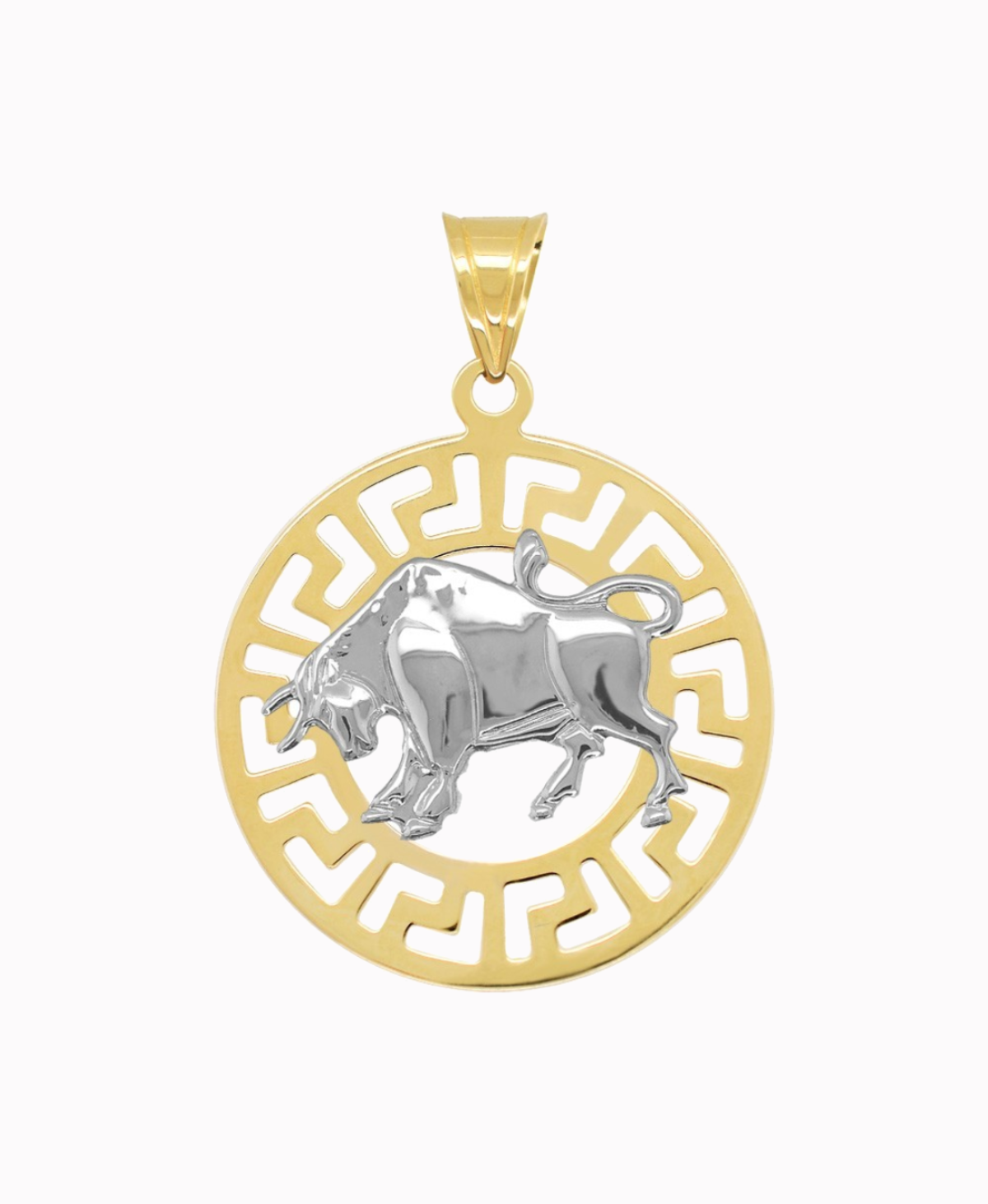 Byk znak zodiaku przywieszka pamiątka z białym złotem 585