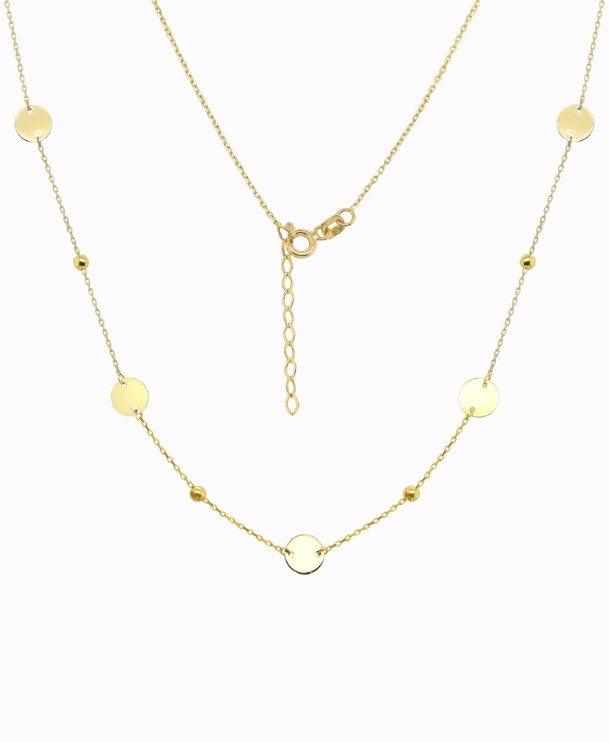 Złoty łańcuszek Celebrytka pełne kółka oraz gładkie kulki 585