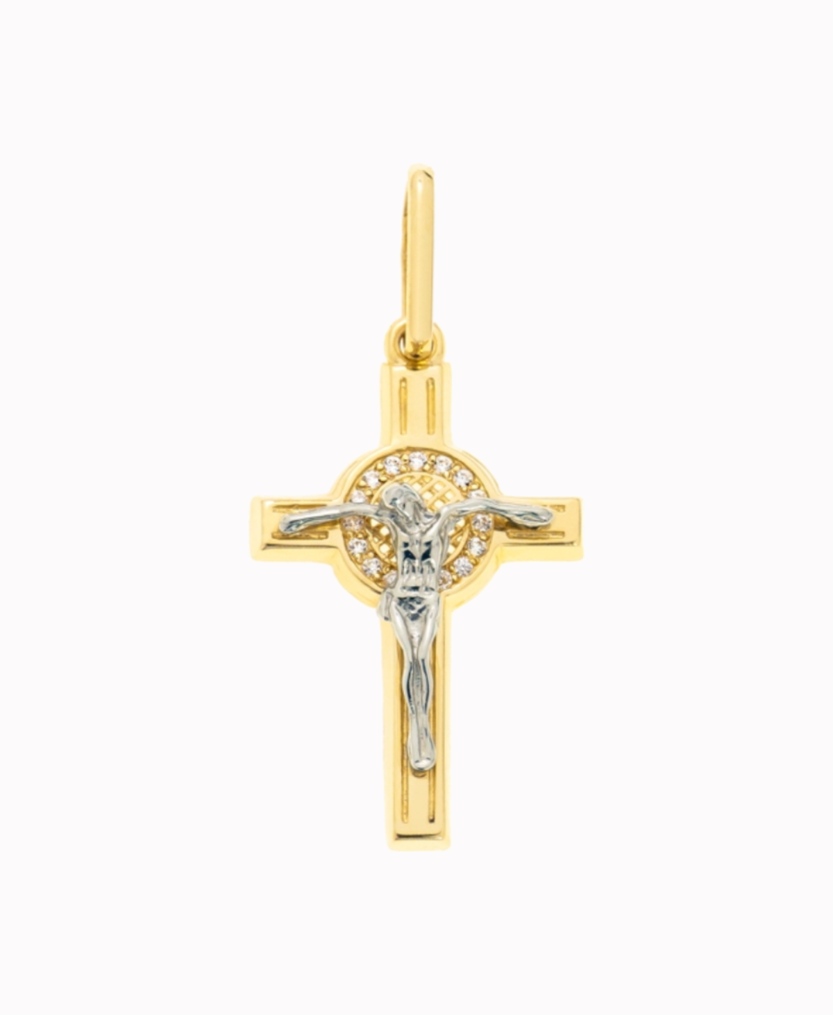 Złota zawieszka Krzyżyk Św. Benedykta