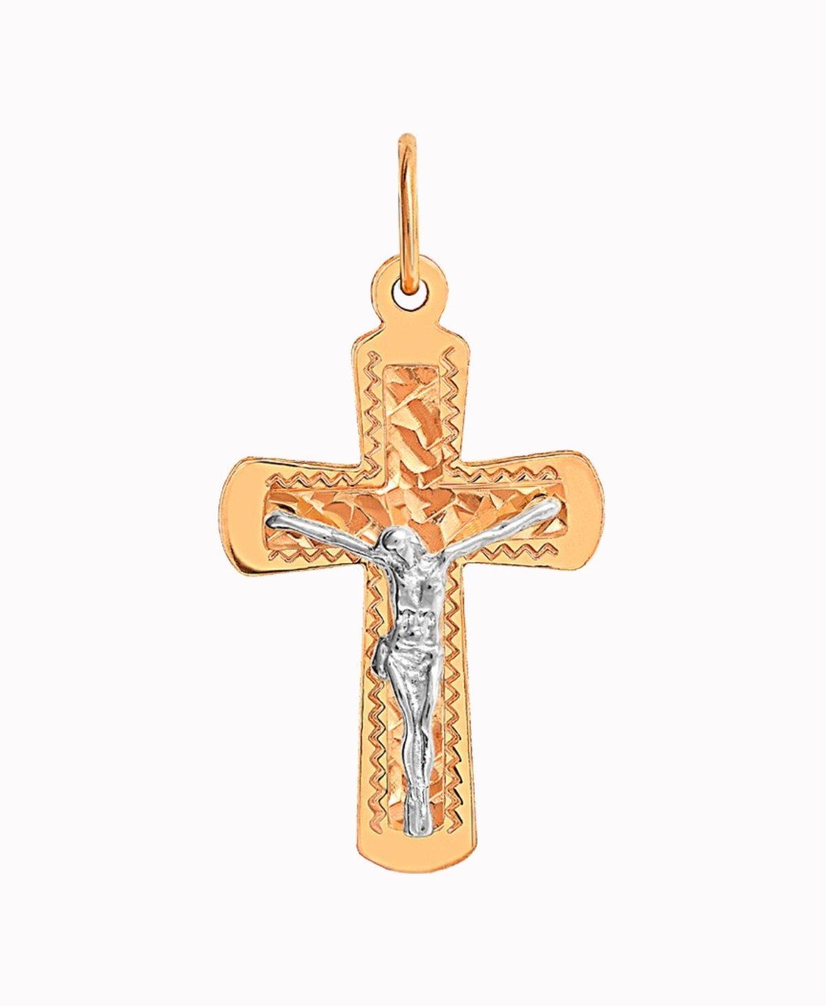 Złoty Krzyżyk prawosławny Czerwone Złoto złoto próba 585