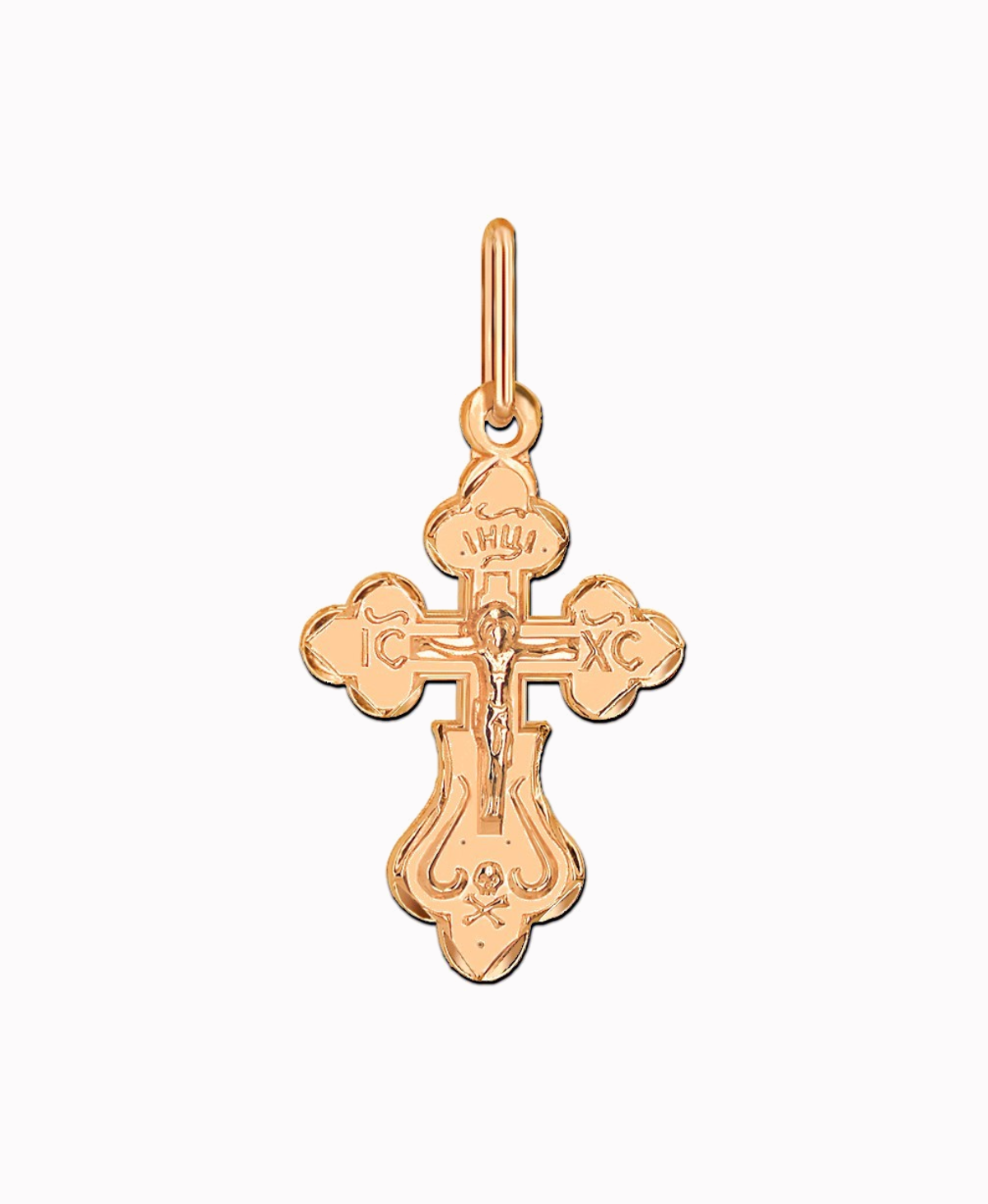 Złoty Krzyżyk prawosławny S Rose czerwone złoto próba 585