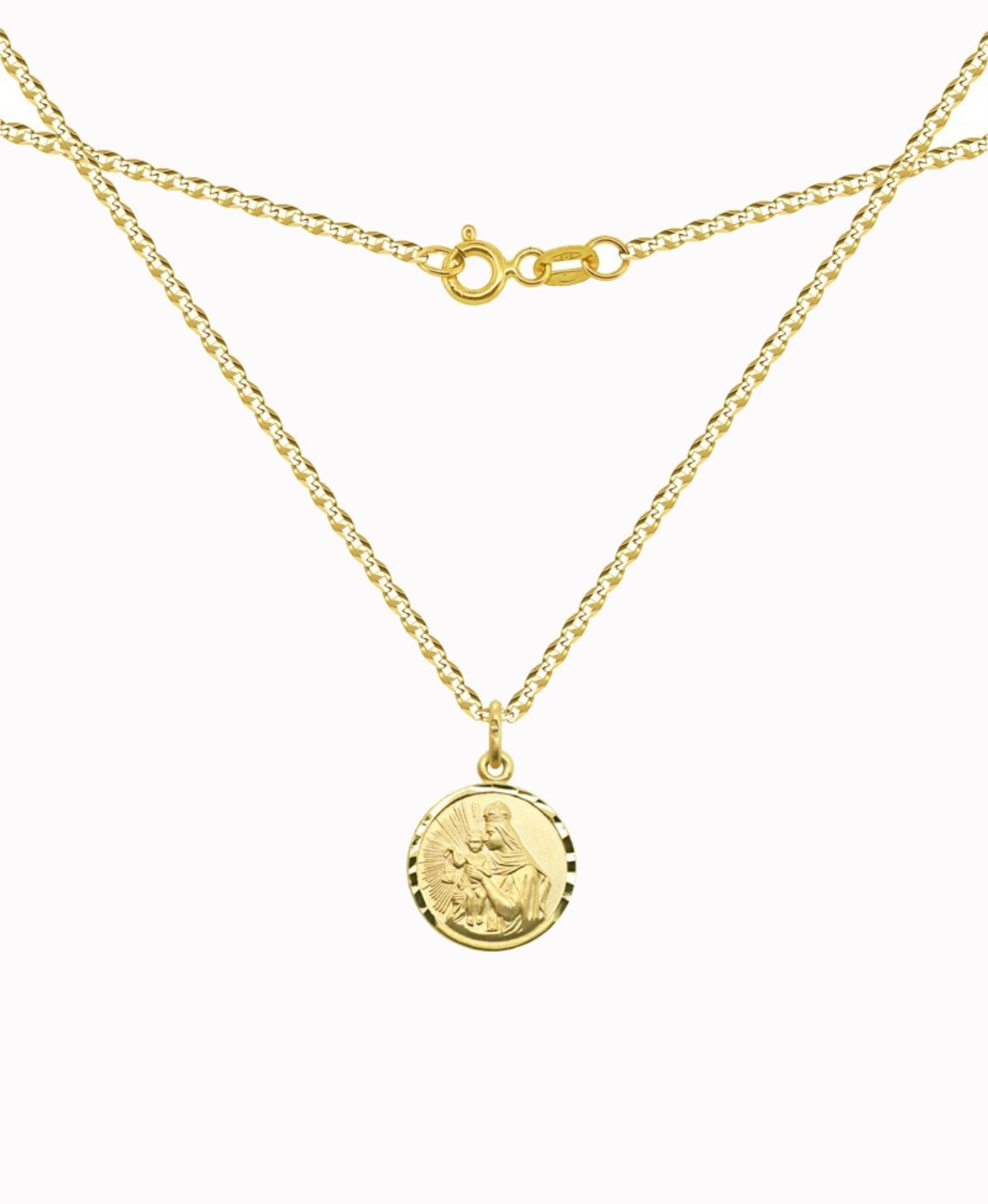 Pamiątka Komunii Zest. łańcuszek Merino typu guci i Mały Szkaplerz, 2,9 złoto próba 585