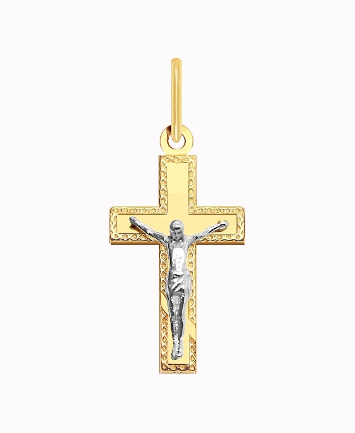 Złoty Krzyżyk prawosławny z modlitwą złoto żółte próba 585