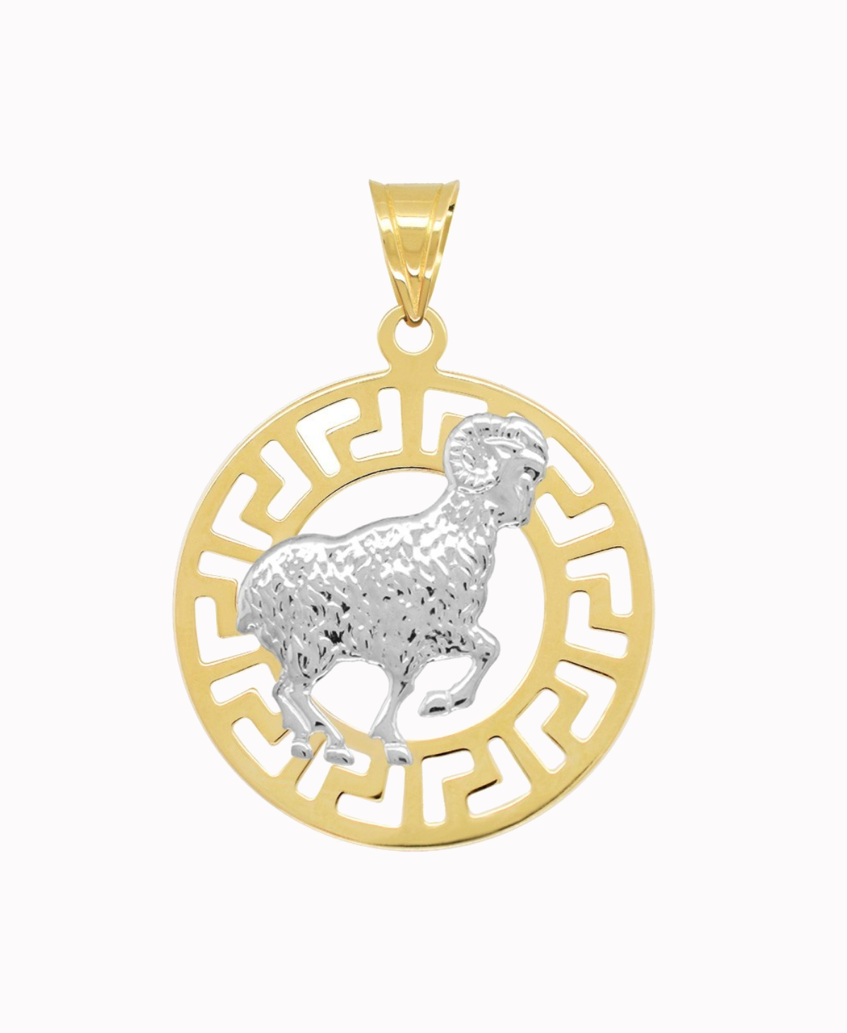 Baran znak zodiaku L przywieszka pamiątka z białym złotem 585