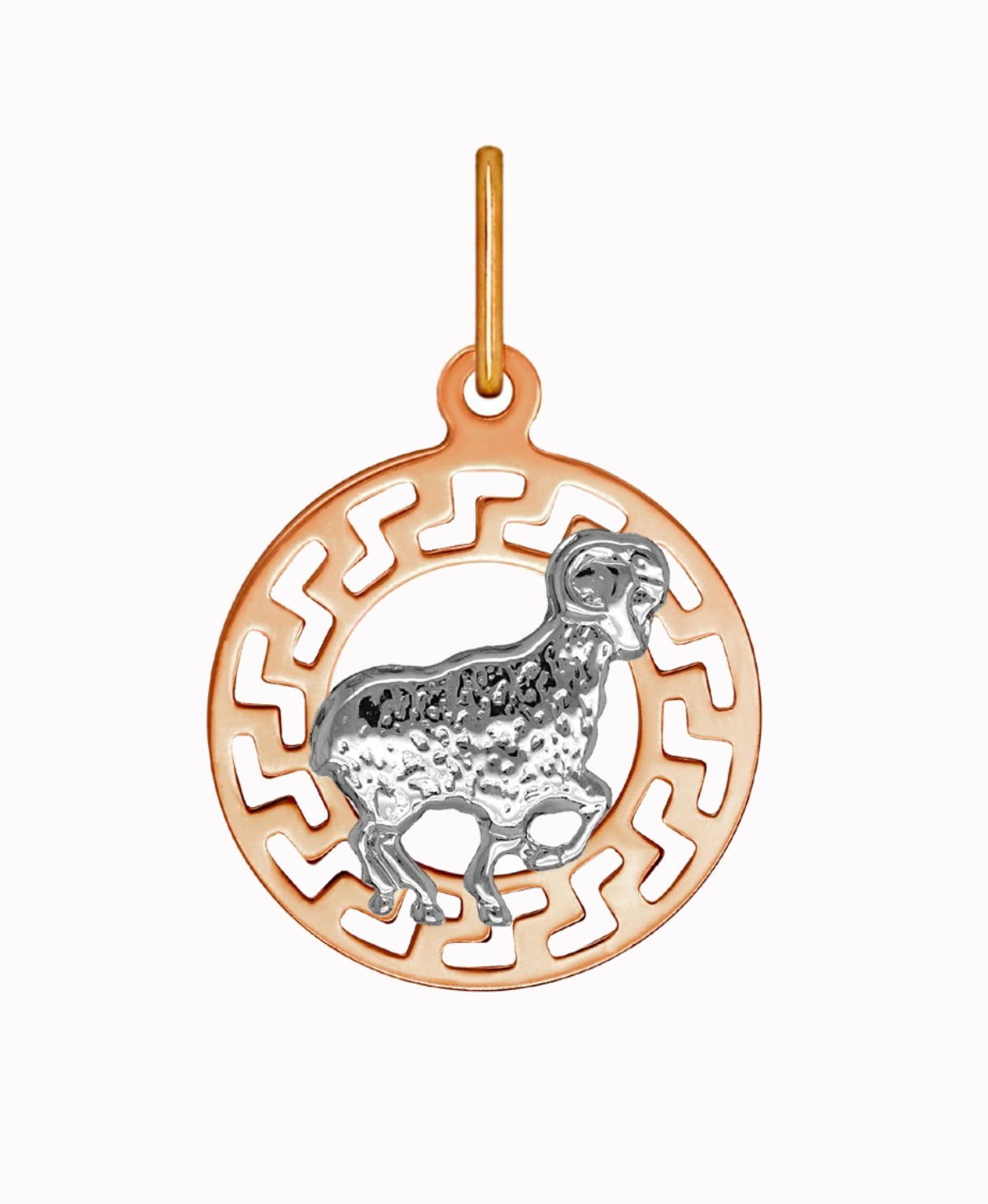 Baran znak zodiaku przywieszka pamiątka Czerwone i białe złoto pr.585
