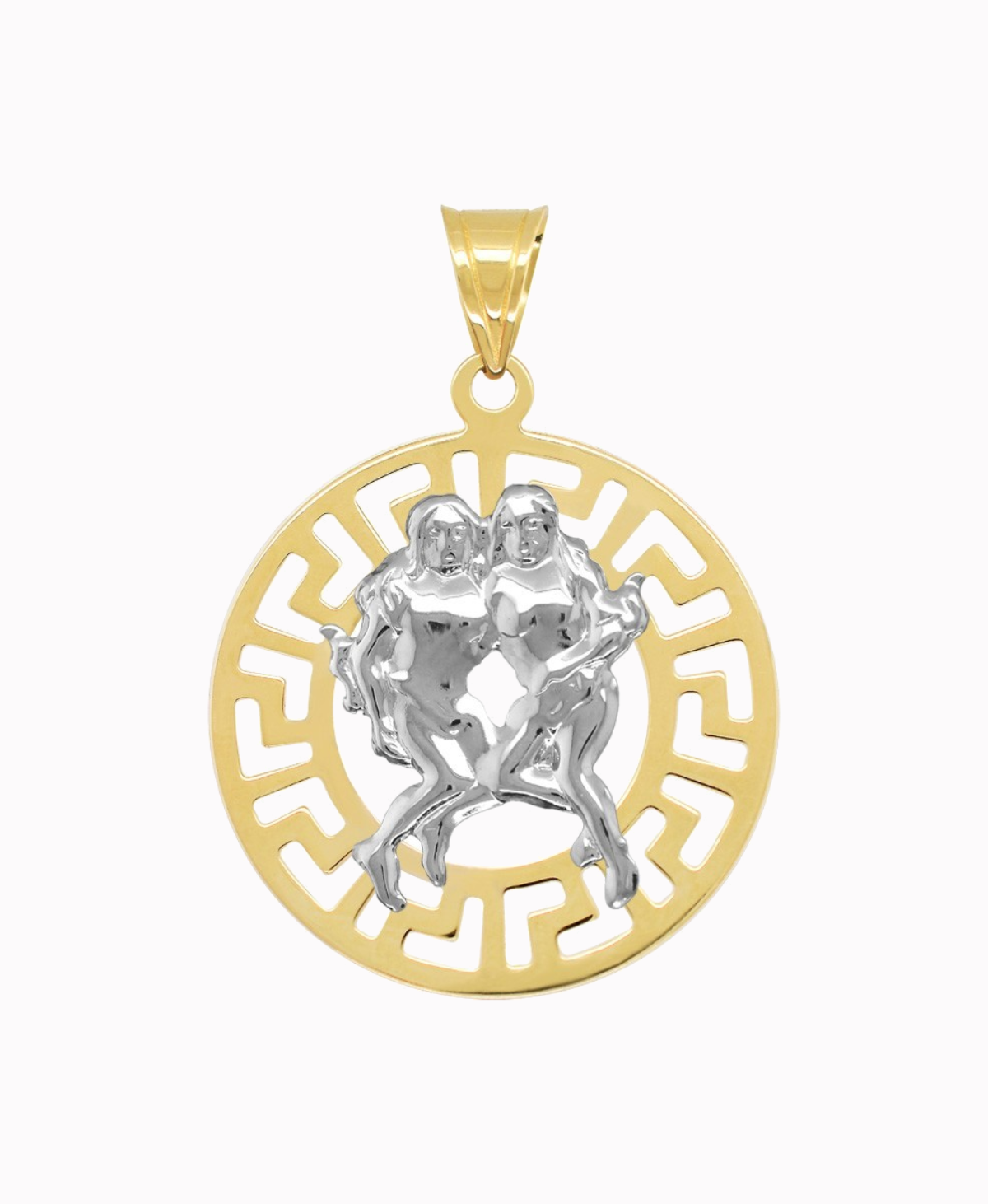 Bliźnieta znak zodiaku przywieszka pamiątka z białym złotem 585
