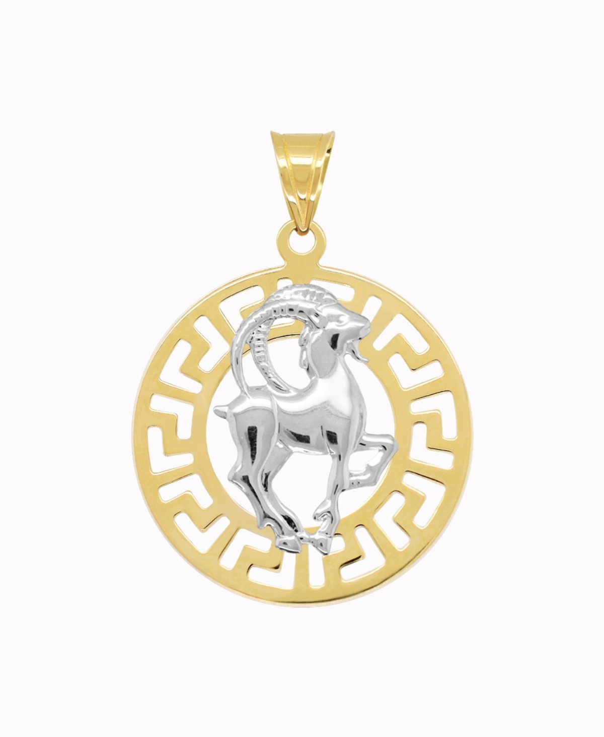 Koziorożec znak zodiaku przywieszka pamiątka z białym złotem 585