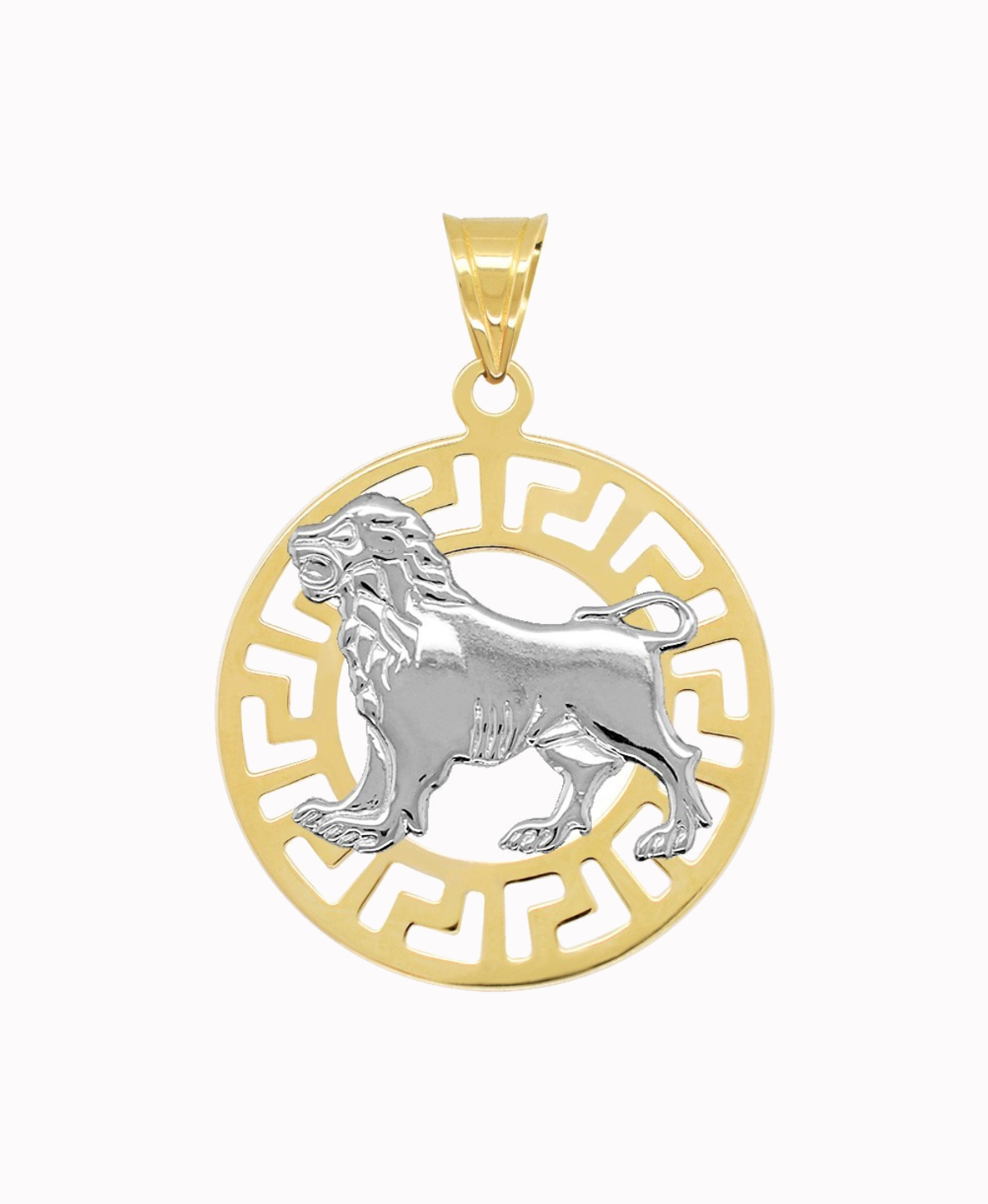 Lew znak zodiaku przywieszka pamiątka z białym złotem 585