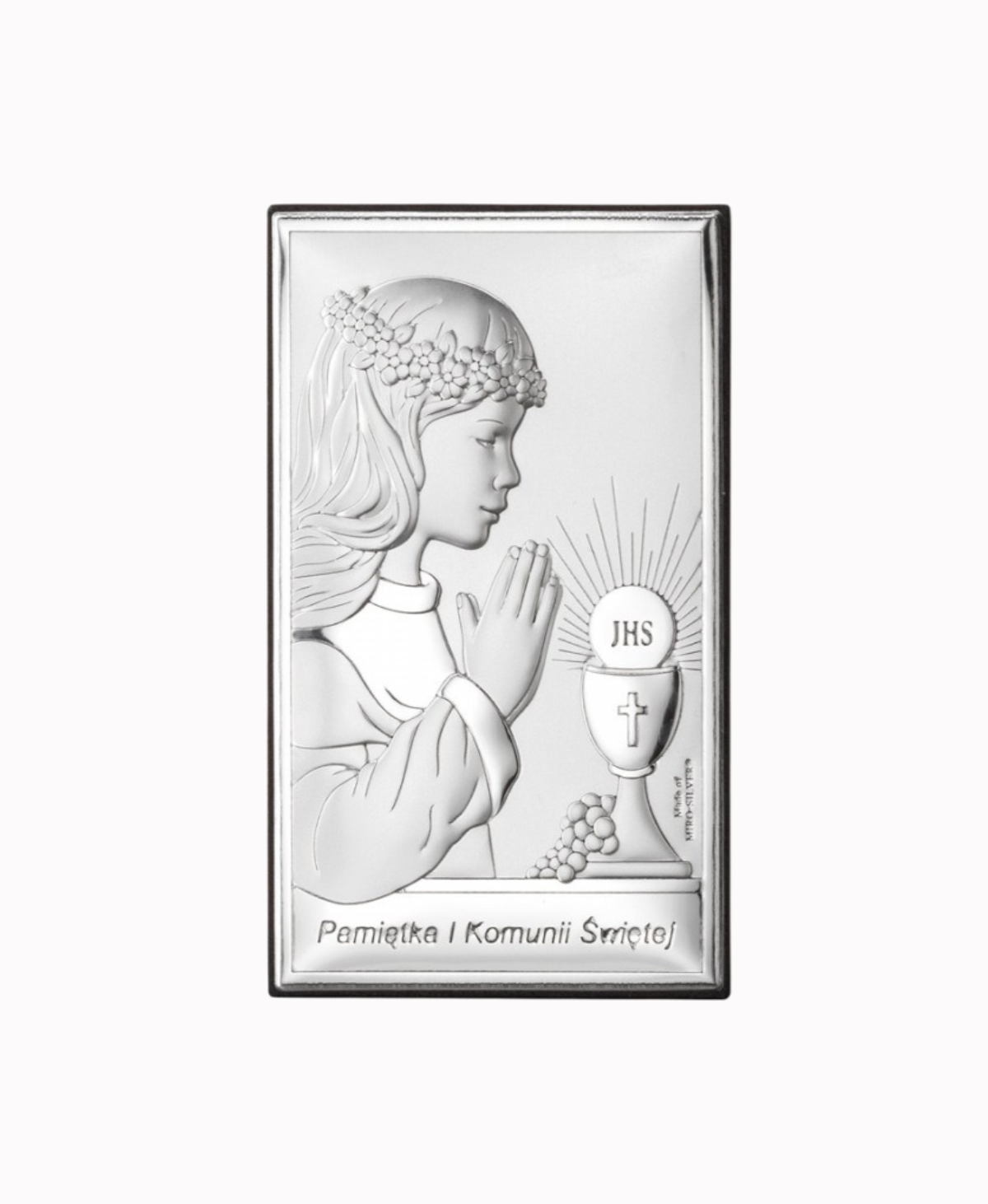 Obrazek Srebrny I Komunia Święta 6,5x11cm