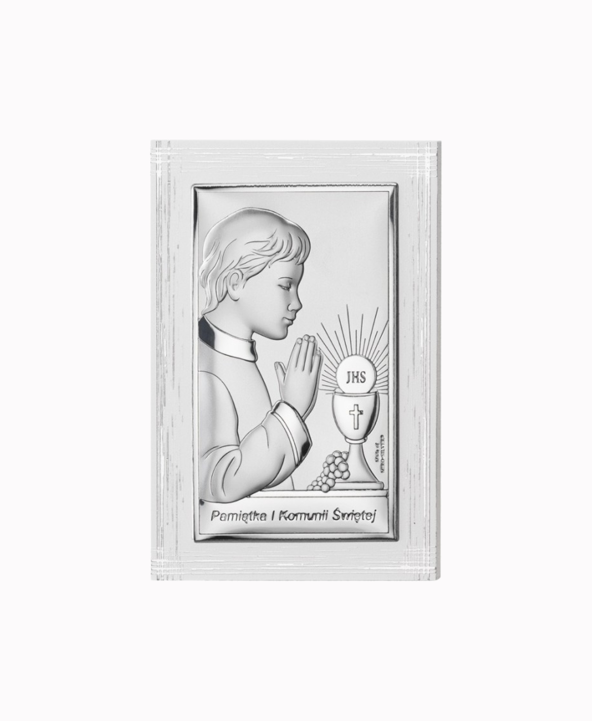 Obrazek na pamiątkę I Komunii Św. z chłopcem, 9x13,5cm