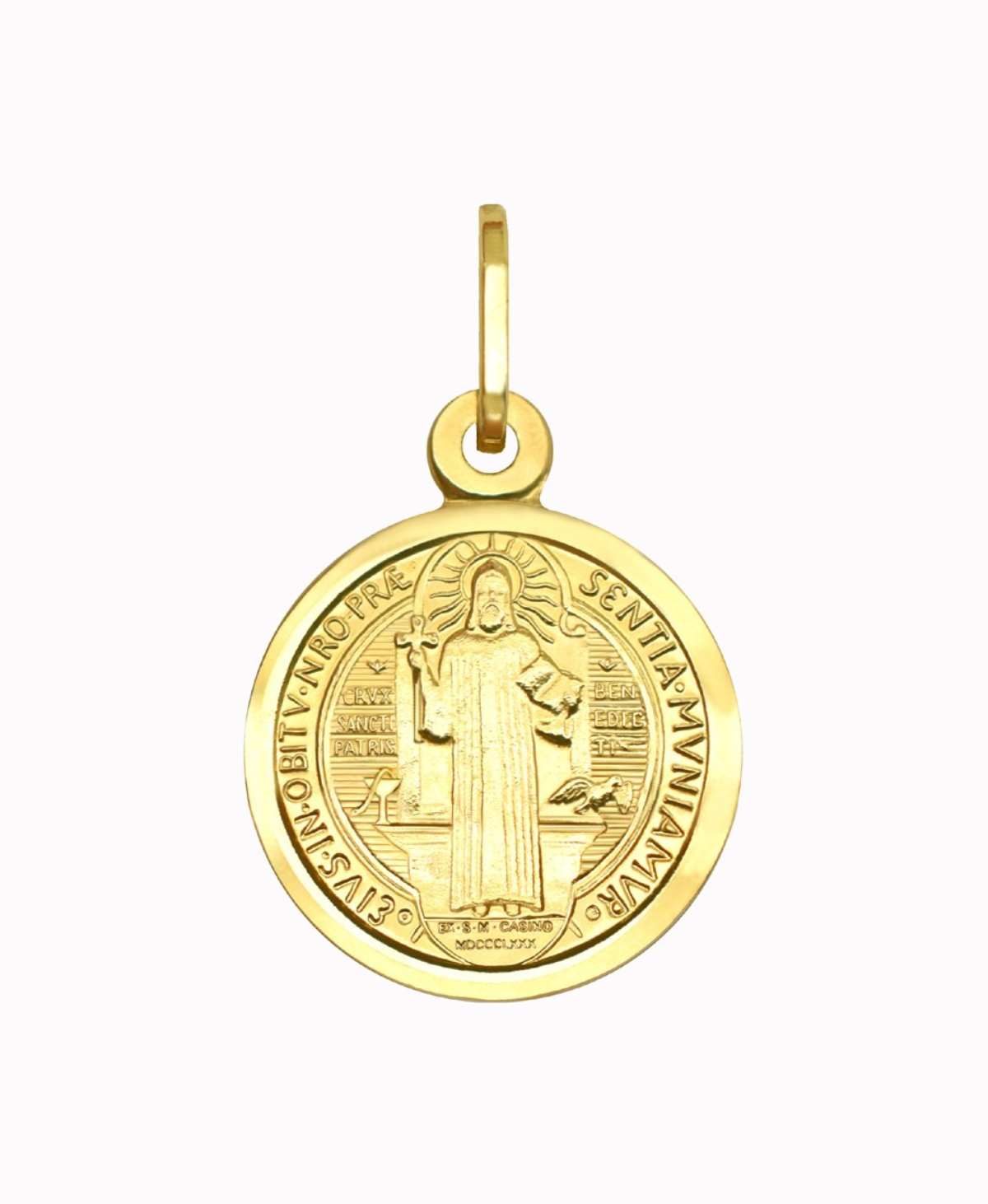 Pamiątka Komunii Złoty Medalik Św. Benedykta 1,25 złoto 585