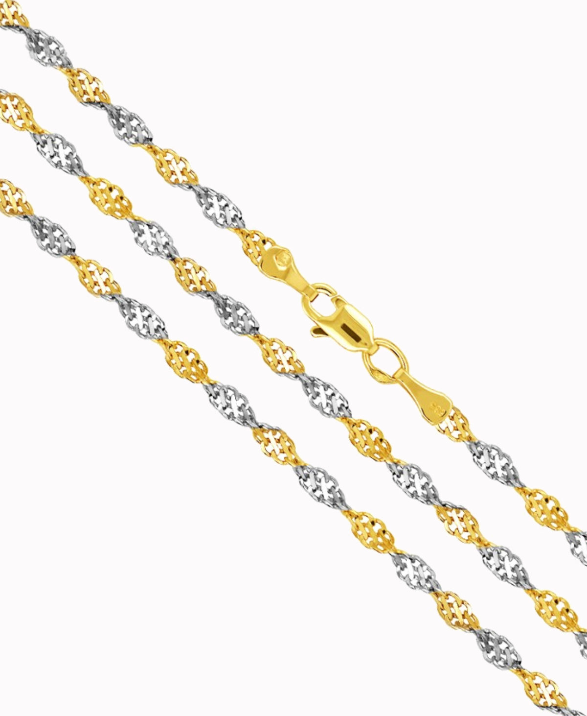 Rebeka Złoty Łańcuszek kręcony z białym 50/5,40 złoto 585